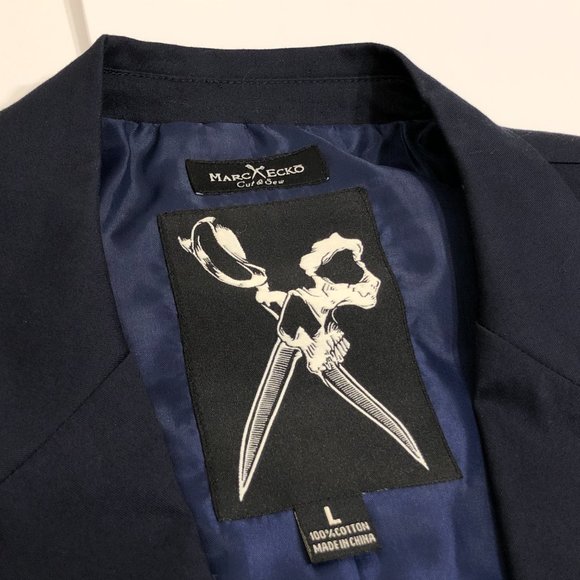 Marc Ecko Cotton Navy Blazer Jacket Sport Coat NWT - Picture 3 of 7